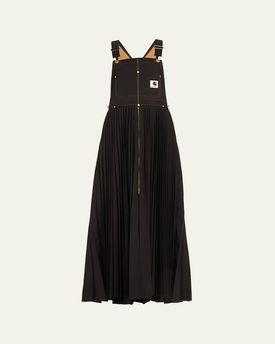 x Carhartt Apron Flared Pleated Overall Dress